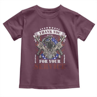 Patriotic Memorial Day Toddler T Shirt Thank You For Your Service Veterans Remembrance