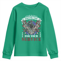 Patriotic Memorial Day Youth Sweatshirt Thank You For Your Service Veterans Remembrance