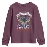 Patriotic Memorial Day Youth Sweatshirt Thank You For Your Service Veterans Remembrance