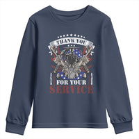 Patriotic Memorial Day Youth Sweatshirt Thank You For Your Service Veterans Remembrance