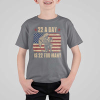 American Veteran T Shirt For Kid 22 A Day Is 22 Too Many Veteran Lives Matter