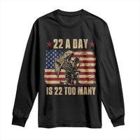 American Veteran Long Sleeve Shirt 22 A Day Is 22 Too Many Veteran Lives Matter