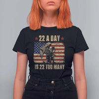 American Veteran T Shirt For Women 22 A Day Is 22 Too Many Veteran Lives Matter