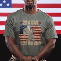 22 A Day Is 22 Too Many Veteran Lives Matter Help Veterans T Shirt - Wonder Print Shop