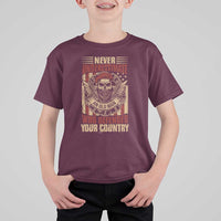 American Veteran T Shirt For Kid Never Underestimate An Old Man Who Defended Your Country