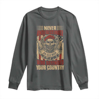 American Veteran Long Sleeve Shirt Never Underestimate An Old Man Who Defended Your Country