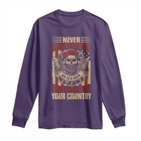 American Veteran Long Sleeve Shirt Never Underestimate An Old Man Who Defended Your Country