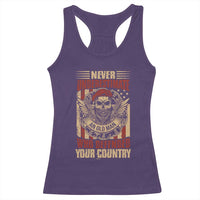 American Veteran Racerback Tank Top Never Underestimate An Old Man Who Defended Your Country