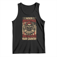 American Veteran Tank Top Never Underestimate An Old Man Who Defended Your Country