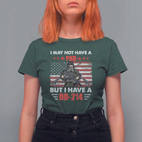 American Veteran T Shirt For Women I May Not Have A PhD But Have A DD-214 US Bald Eagle