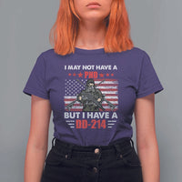 American Veteran T Shirt For Women I May Not Have A PhD But Have A DD-214 US Bald Eagle