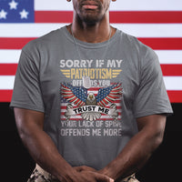 Funny Sorry If My Patriotism Offends You Veterans Patriotism T Shirt - Wonder Print Shop