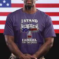 I Stand For The Flag I Kneel For The Cross God Christian T Shirt - Wonder Print Shop