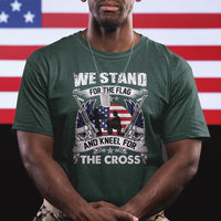 I Stand For The Flag And Kneel For The Cross Christian Faith T Shirt - Wonder Print Shop