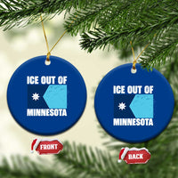 Ice Out Of Minnesota Ceramic Ornament State Flag Minneapolis Justice and Resistance