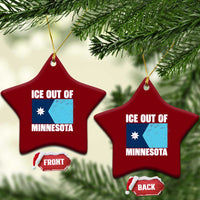 Ice Out Of Minnesota Ceramic Ornament State Flag Minneapolis Justice and Resistance
