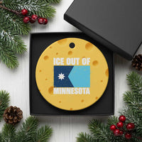 Ice Out Of Minnesota Ceramic Ornament State Flag Minneapolis Justice and Resistance