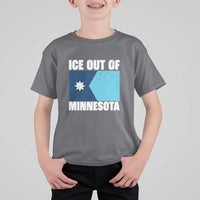 Ice Out Of Minnesota T Shirt For Kid State Flag Minneapolis Justice and Resistance