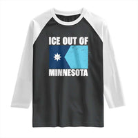 Ice Out Of Minnesota Raglan Shirt State Flag Minneapolis Justice and Resistance