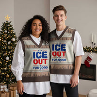 Ice Out For Good Protest V-Neck Knit Sweater Vest Justice Against Ice Political Resistance