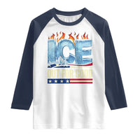 Ice Out For Good Patriotic Protest Raglan Shirt Patriotic Burn Ice Justice Political Resistance