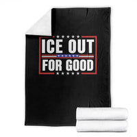 Ice Out For Good Patriotic Protest Throw Blanket Justice Resistance Red White and Blue