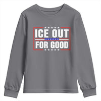 Ice Out For Good Patriotic Protest Youth Sweatshirt Justice Resistance Red White and Blue