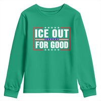 Ice Out For Good Patriotic Protest Youth Sweatshirt Justice Resistance Red White and Blue