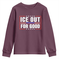 Ice Out For Good Patriotic Protest Youth Sweatshirt Justice Resistance Red White and Blue