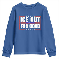 Ice Out For Good Patriotic Protest Youth Sweatshirt Justice Resistance Red White and Blue