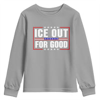 Ice Out For Good Patriotic Protest Youth Sweatshirt Justice Resistance Red White and Blue
