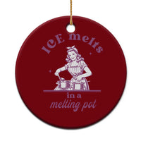 Ice Melts In A Melting Pot Ceramic Ornament Funny Cooking Woman Retro Feminist Political Statement