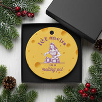 Ice Melts In A Melting Pot Ceramic Ornament Funny Cooking Woman Retro Feminist Political Statement
