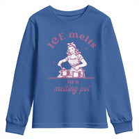 Ice Melts In A Melting Pot Youth Sweatshirt Funny Cooking Woman Retro Feminist Political Statement