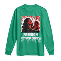 Freedom Iran Women Revolution 2026 Long Sleeve Shirt Lighting Cigarette with Burning Portrait Graphic