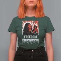 Freedom Iran Women Revolution 2026 T Shirt For Women Lighting Cigarette with Burning Portrait Graphic