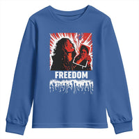 Freedom Iran Women Revolution 2026 Youth Sweatshirt Lighting Cigarette with Burning Portrait Graphic