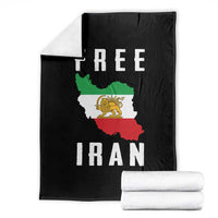 Free Iran Revolution 2026 Throw Blanket Sun and Lion Flag Iranian Freedom Justice