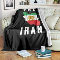 Free Iran Revolution 2026 Throw Blanket Sun and Lion Flag Iranian Freedom Justice