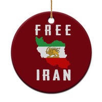 Free Iran Revolution 2026 Ceramic Ornament Sun and Lion Flag Iranian Freedom Justice