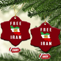 Free Iran Revolution 2026 Ceramic Ornament Sun and Lion Flag Iranian Freedom Justice