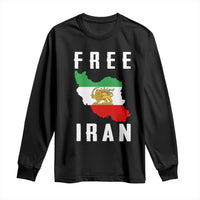 Free Iran Revolution 2026 Long Sleeve Shirt Sun and Lion Flag Iranian Freedom Justice