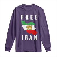 Free Iran Revolution 2026 Long Sleeve Shirt Sun and Lion Flag Iranian Freedom Justice