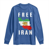 Free Iran Revolution 2026 Long Sleeve Shirt Sun and Lion Flag Iranian Freedom Justice