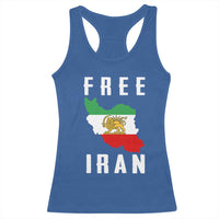 Free Iran Revolution 2026 Racerback Tank Top Sun and Lion Flag Iranian Freedom Justice