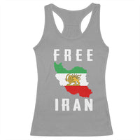 Free Iran Revolution 2026 Racerback Tank Top Sun and Lion Flag Iranian Freedom Justice