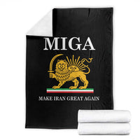 Make Iran Great Again Patriotic MIGA Throw Blanket Lion and Sun Iranian Revolution Freedom Supporters