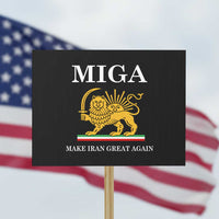 Make Iran Great Again Patriotic MIGA Protest Sign Lion and Sun Iranian Revolution Freedom Supporters