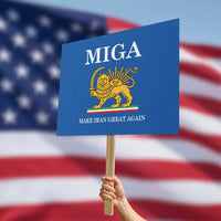 Make Iran Great Again Patriotic MIGA Protest Sign Lion and Sun Iranian Revolution Freedom Supporters
