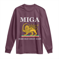 Make Iran Great Again Patriotic MIGA Long Sleeve Shirt Lion and Sun Iranian Revolution Freedom Supporters